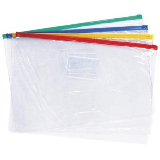FM DATA WALLET A4 CLEAR PVC WITH ZIP