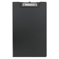 FM CLIPBOARD BLACK WITH FLAP FOOLSCAP