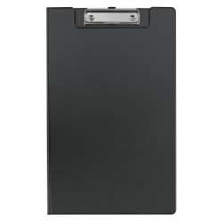 FM CLIPBOARD BLACK WITH FLAP FOOLSCAP