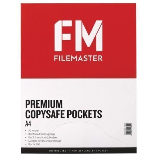 Copysafe Material FM POCKET COPYSAFE A4 PREMIUM GLASS CLEAR 50UM BOX 100