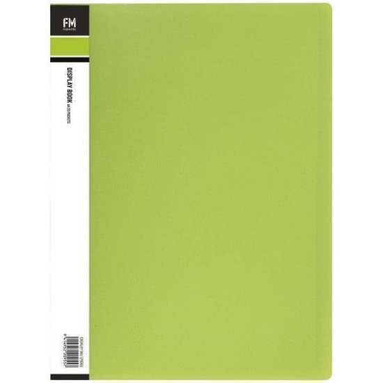 FM DISPLAY BOOK VIVID A4 LIME GREEN 20 POCKET