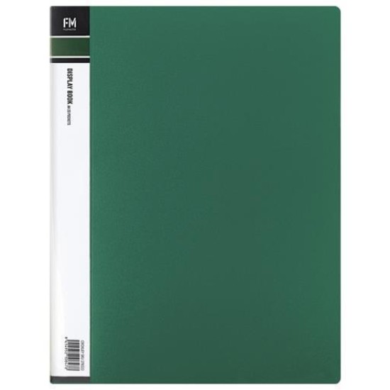 FM DISPLAY BOOK A4 GREEN 20 POCKET