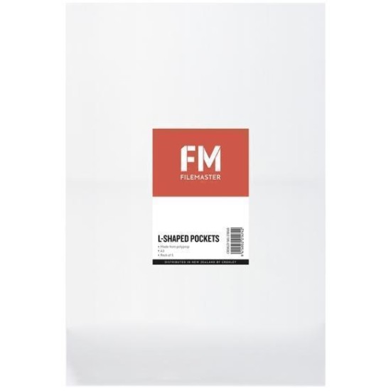 FM POCKET L SHAPE A3 CLEAR 5 PACK