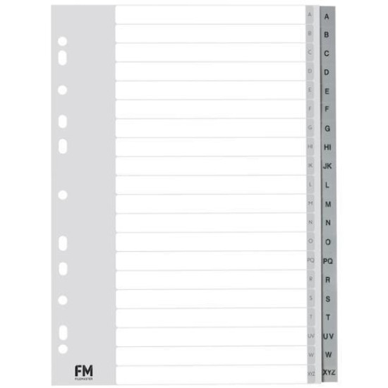 FM INDICES A-Z A4 GREY POLYPROP
