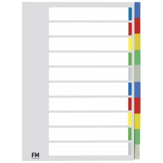FM INDICES A4 10 TAB COLOUR