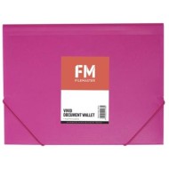 FM DOCUMENT WALLET VIVID SHOCKING PINK A4
