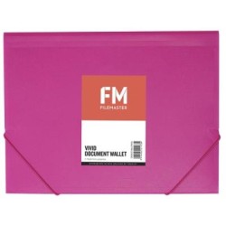 FM DOCUMENT WALLET VIVID SHOCKING PINK A4