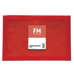 FM ENVELOPE REUSABLE RED WINDOW POLYPROP