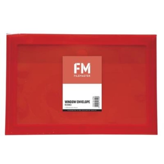 FM ENVELOPE REUSABLE RED WINDOW POLYPROP