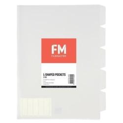 FM POCKET L SHAPE 5 TAB A4 CLEAR