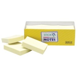 HOPAX STICK N NOTE YELLOW 38X 50MM 100 SHEET PAD
