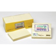 HOPAX STICK N NOTE YELLOW 76X 76MM 100 SHEET PAD