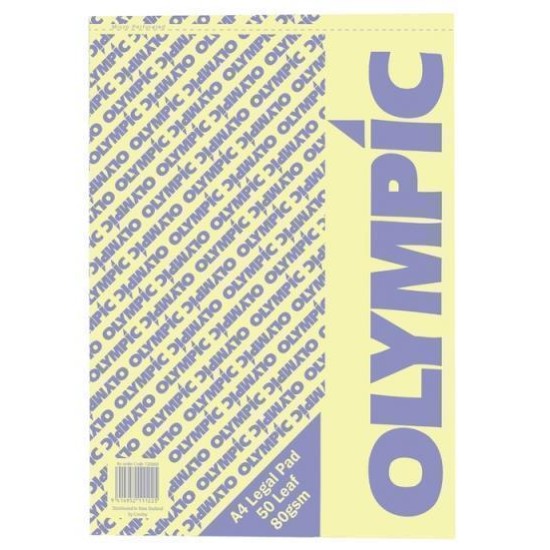 OLYMPIC PAD A4 LEGAL YELLOW PAPER 50 LEAF 80GSM