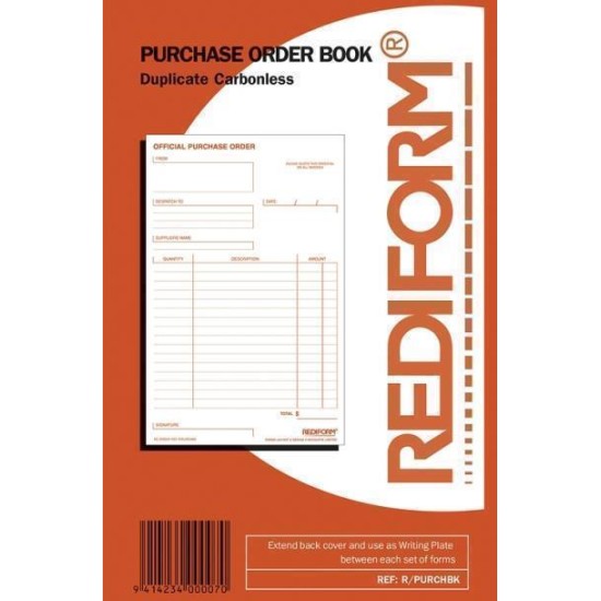 REDIFORM BOOK PURCHASE ORDER R/PURCHBOOK DUPLICATE 50 LEAF