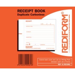 REDIFORM BOOK RECEIPT SMALL R/RECSML DUPLICATE 50 LEAF