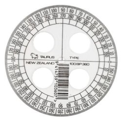 TAURUS PROTRACTOR 10CM 360