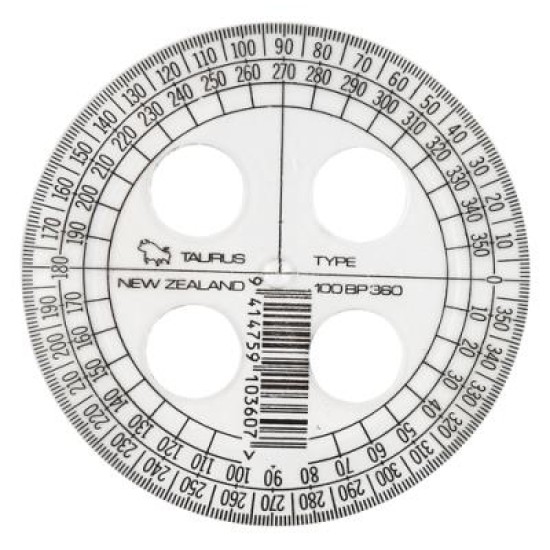 TAURUS PROTRACTOR 10CM 360