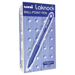 UNI PEN LAKNOCK SN100 10 BLUE RETRACTABLE MEDIUM