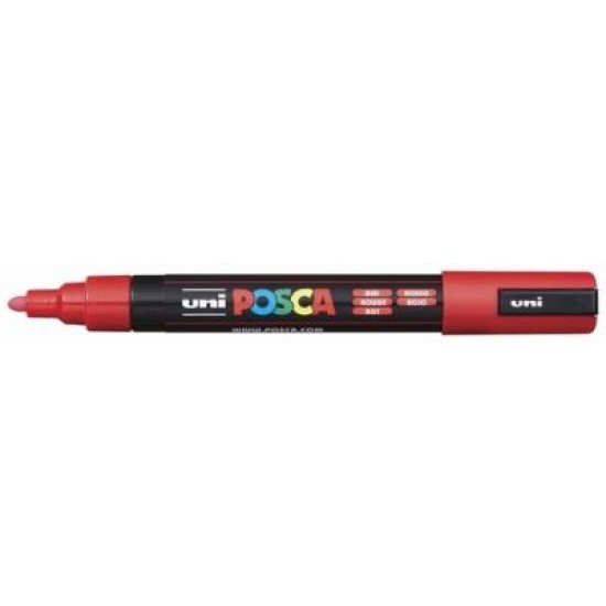 POSCA MEDIUM 1.8-2.5MM RED BULLET TIP PC5MR