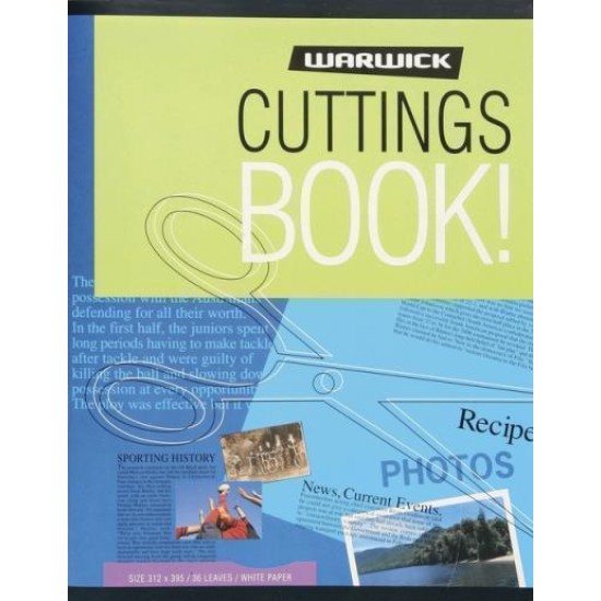 WARWICK SCRAPBOOK CUTTINGS 36 LEAF WHITE PAGES 395X312MM