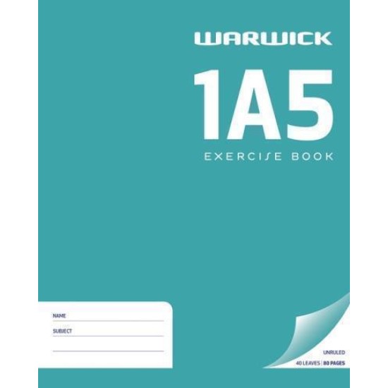 WARWICK EXERCISE BOOK 1A5 40 LEAF UNRULED 255X205MM