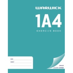 WARWICK EXERCISE BOOK 1A4 24 LEAF UNRULED 230X180MM