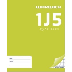 WARWICK EXERCISE BOOK 1J5 36 LEAF QUAD 5MM 255X205MM