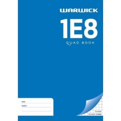 WARWICK EXERCISE BOOK 1E8 36 LEAF A4 QUAD 7MM