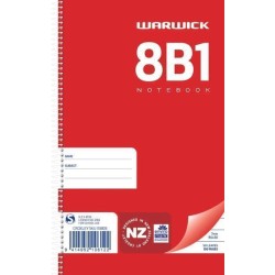 WARWICK NOTEBOOK 8B1 50 LEAF SPIRAL RULED 7MM 165X100MM