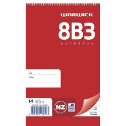WARWICK NOTEBOOK 8B3 50 LEAF SPIRAL RULED 7MM 100X165MM