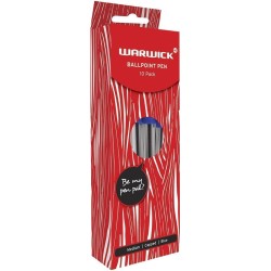 WARWICK PEN BALLPOINT BLUE CAPPED MEDIUM BOX 10