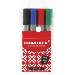 WARWICK WHITEBOARD MARKER BULLET TIP 4 WALLET