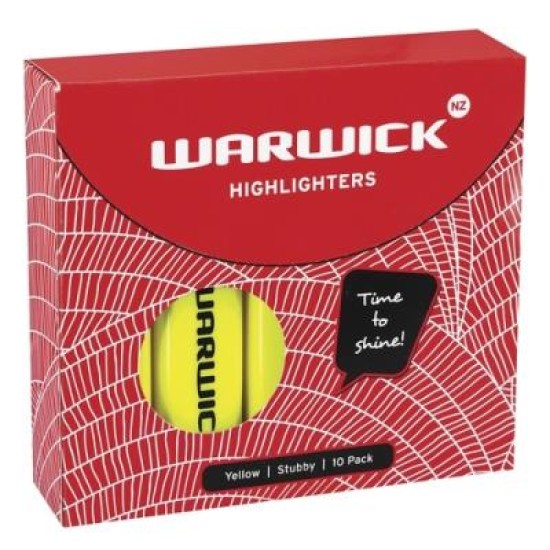 WARWICK HIGHLIGHTER STUBBY YELLOW