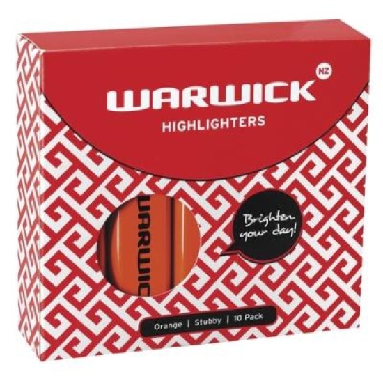 WARWICK HIGHLIGHTER STUBBY ORANGE