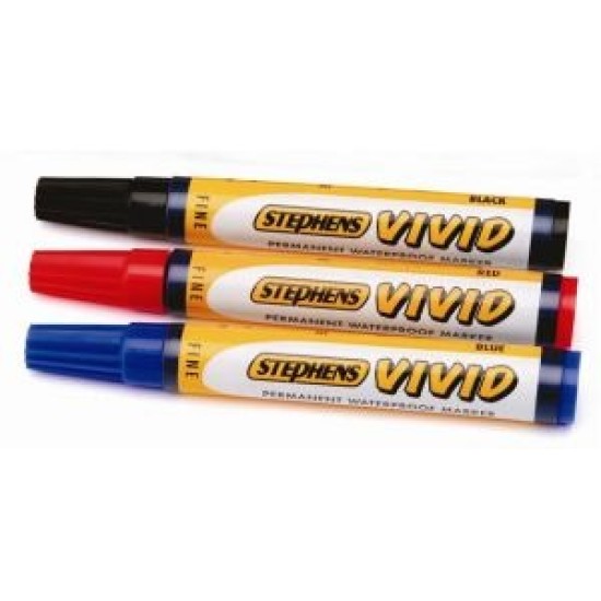 STEPHENS VIVID MARKERS PERMANENT FINE BLACK