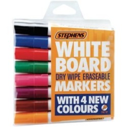 STEPHENS WHITEBOARD MARKERS NON-PERMANENT FINE SET of 8 STEPHENS WHITEBOARD MARKERS NON-PERMANENT FINE SET of 8