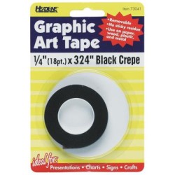 HEADLINE GEOTAPE 6MM BLACK CREPE