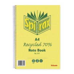 SPIRAX 811 RECYCLED NOTEBOOK A4 240 PAGE