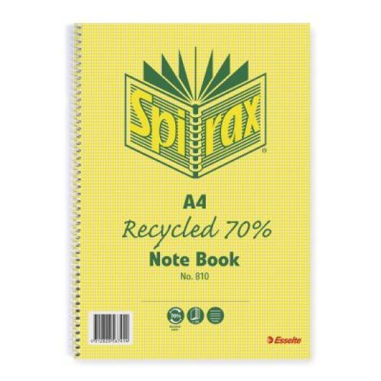 SPIRAX 810 RECYCLED NOTEBOOK A4 120 PAGE
