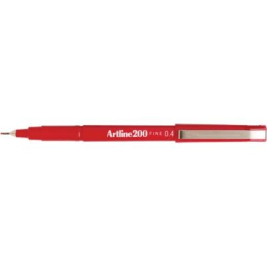 artline 200 fineline pen 0.4mm red