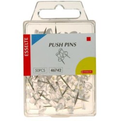 ESSELTE PUSH PINS CLEAR PK50