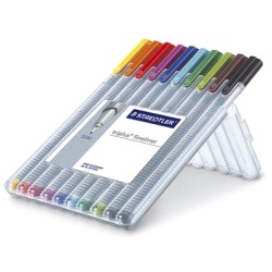 triplus® fineliner - wallet 10 asst colours