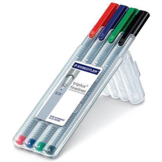 triplus® fineliner - wallet 4 asst colours