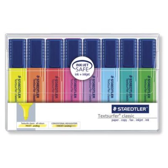 classic highlighters - wallet 8 asst colours