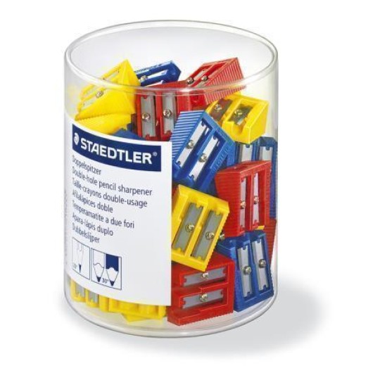 Plastic double hole sharpener asst tub of 50 