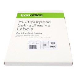 Okin Multipurpose Labels 30 Per Sheet 70x29.7mm, Pack of 100