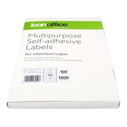 Okin Multipurpose Labels 14 Per Sheet 99.1x38.1mm, Pack of 100 Okin Multipurpose Labels 14 Per Sheet 99.1x38.1mm, Pack of 100