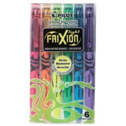Pilot Frixion Light Erasable Highlighter, Pack of 6 (SW-FL-S6) HS