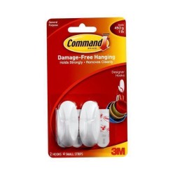 Command Hook 17082 Small White Designer, Pack of 2 Command Hook 17082 Small White Designer, Pack of 2