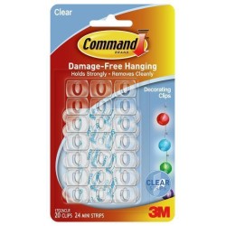 Command Decorating Clips 17026CLR Clear, Pack of 20 Command Decorating Clips 17026CLR Clear, Pack of 20